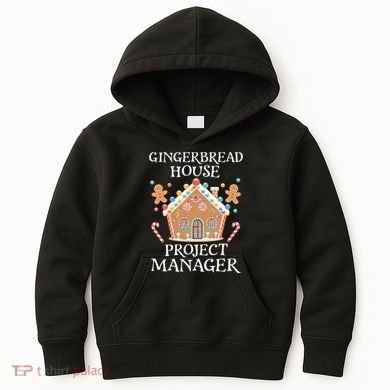 Gingerbread House Project Manager Cookie Baking Christmas Kids Hoodie