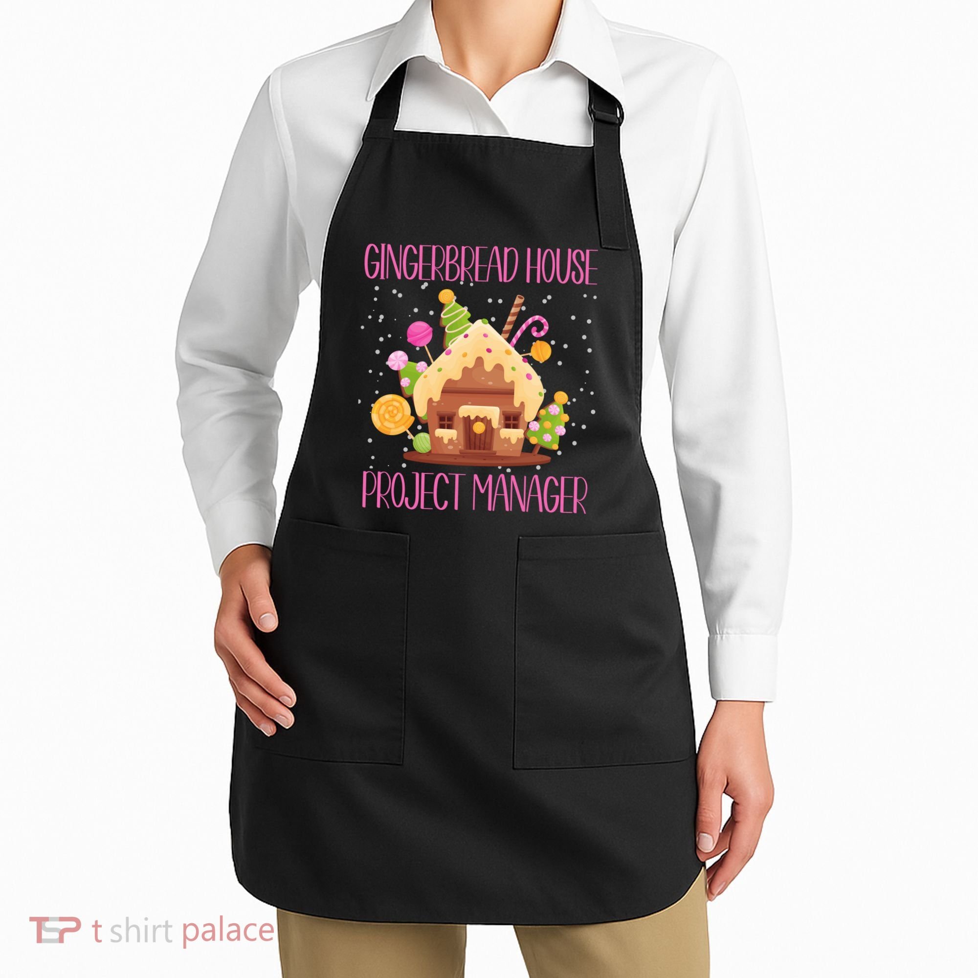 Gingerbread House Project Manager Family Matching Apron