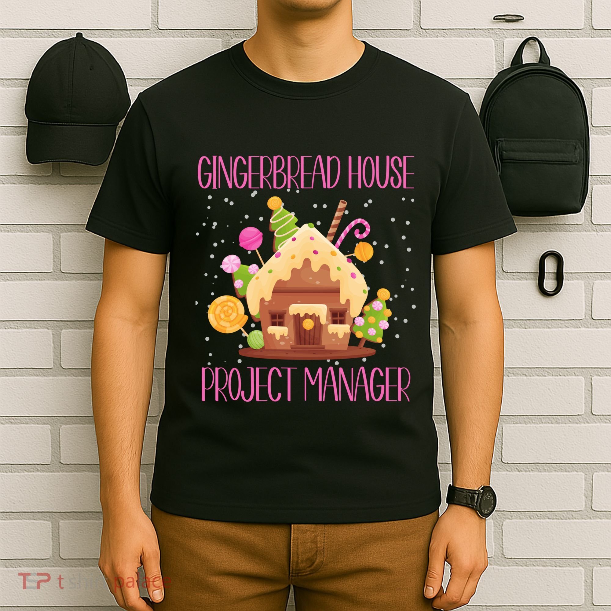 Gingerbread House Project Manager Family Matching T-Shirt