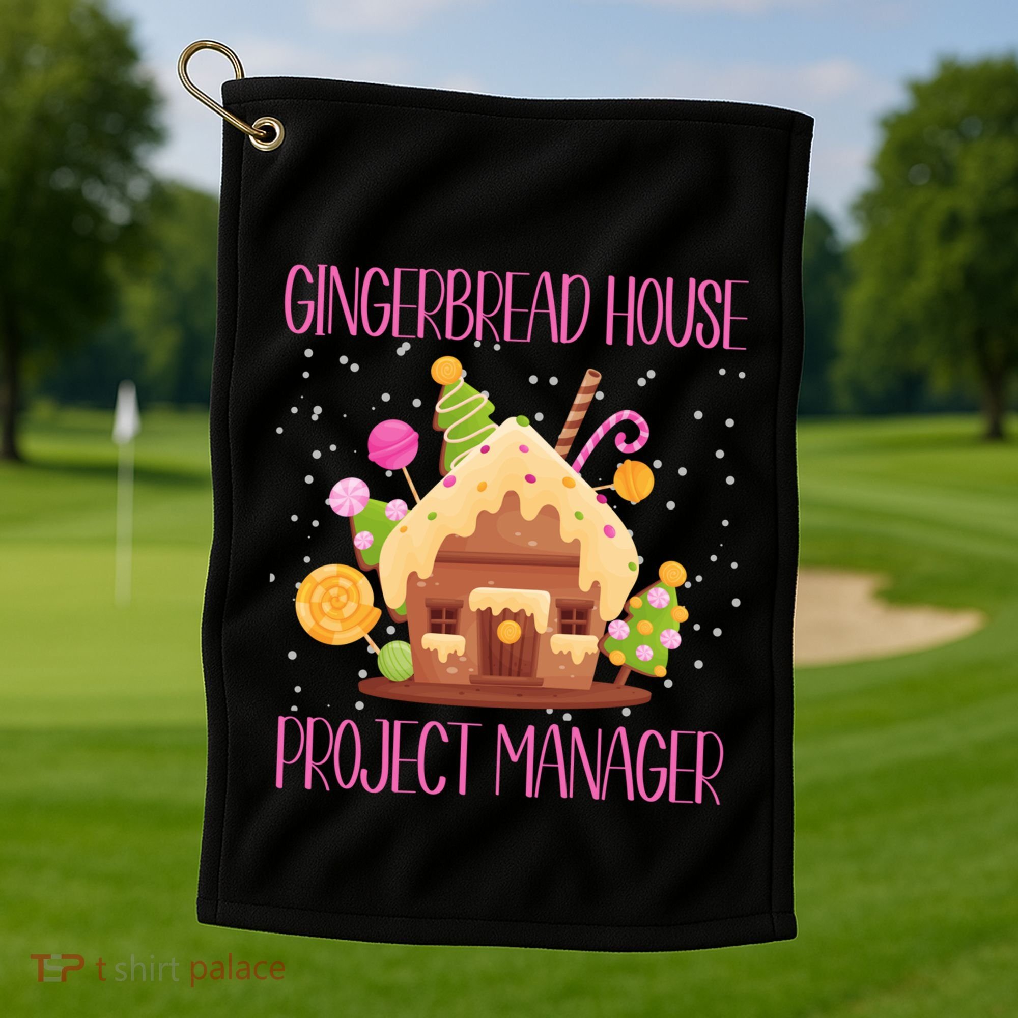 Gingerbread House Project Manager Family Matching Golf Towel