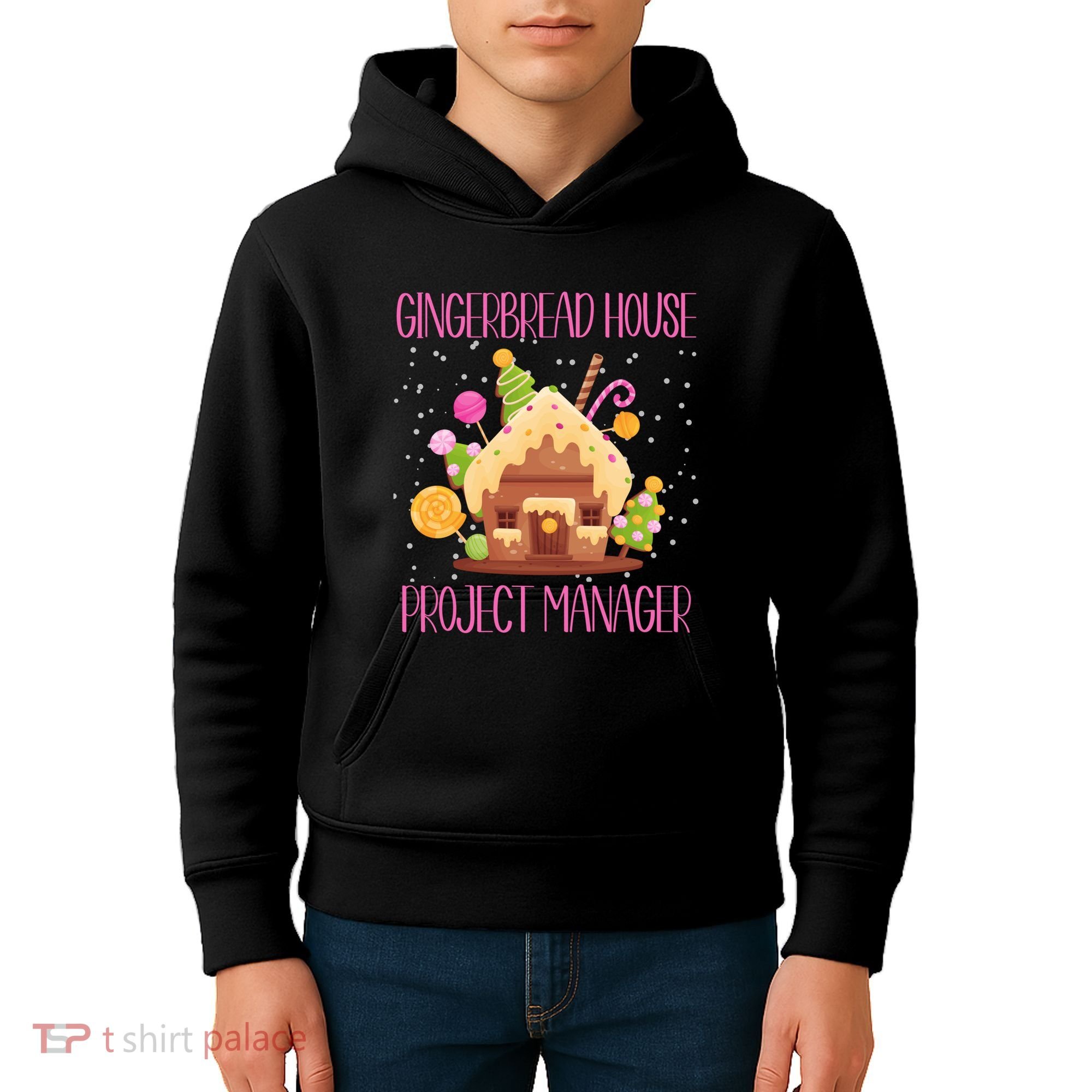 Gingerbread House Project Manager Family Matching Kids Hoodie