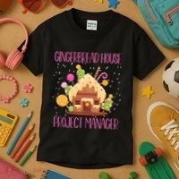 Gingerbread House Project Manager Family Matching Kids T-Shirt thumb 3