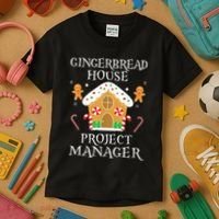 Gingerbread House Project manager Decorating  Kids T-Shirt thumb 3