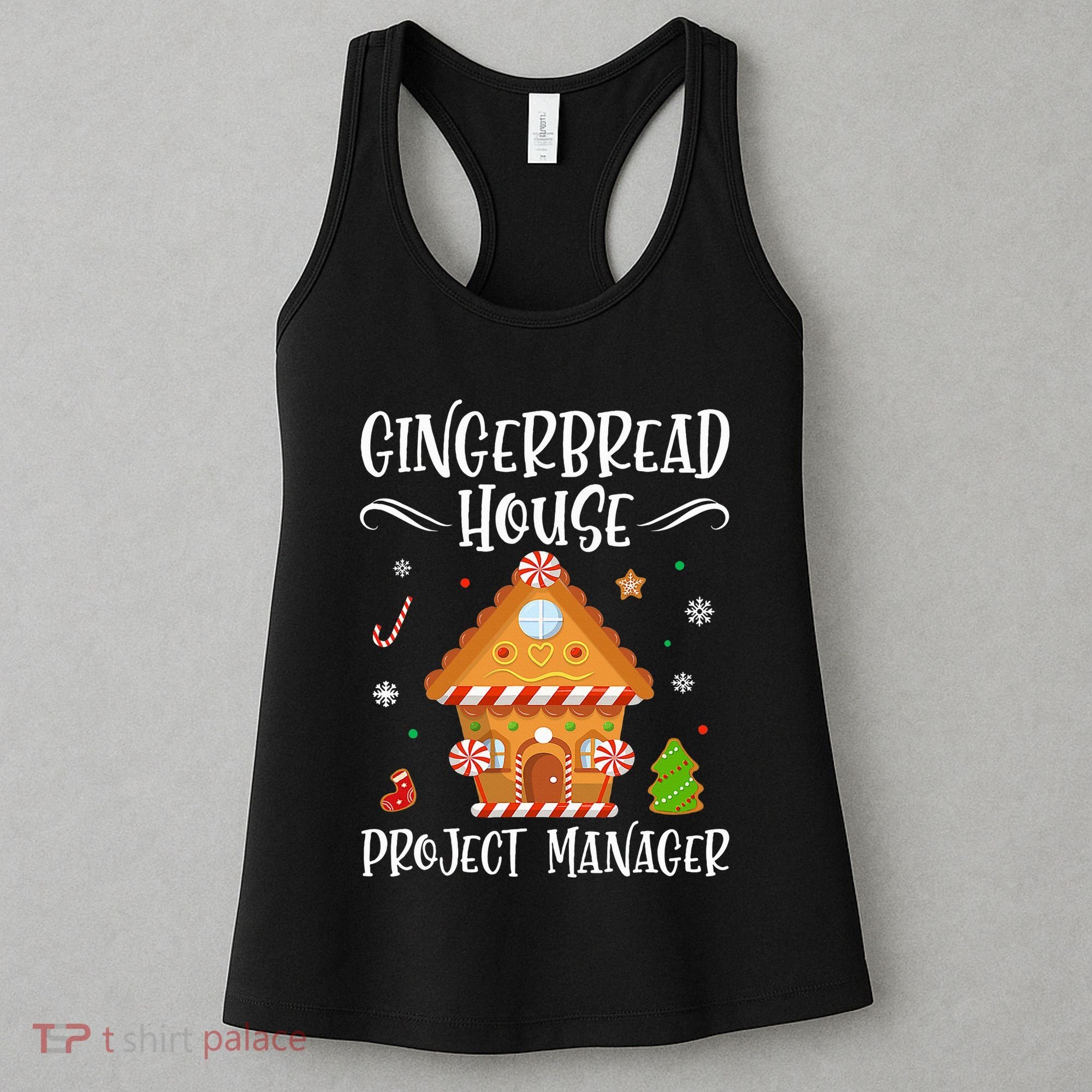 Gingerbread House Project Manager Baking Xmas Pajamas Women's Tank Top