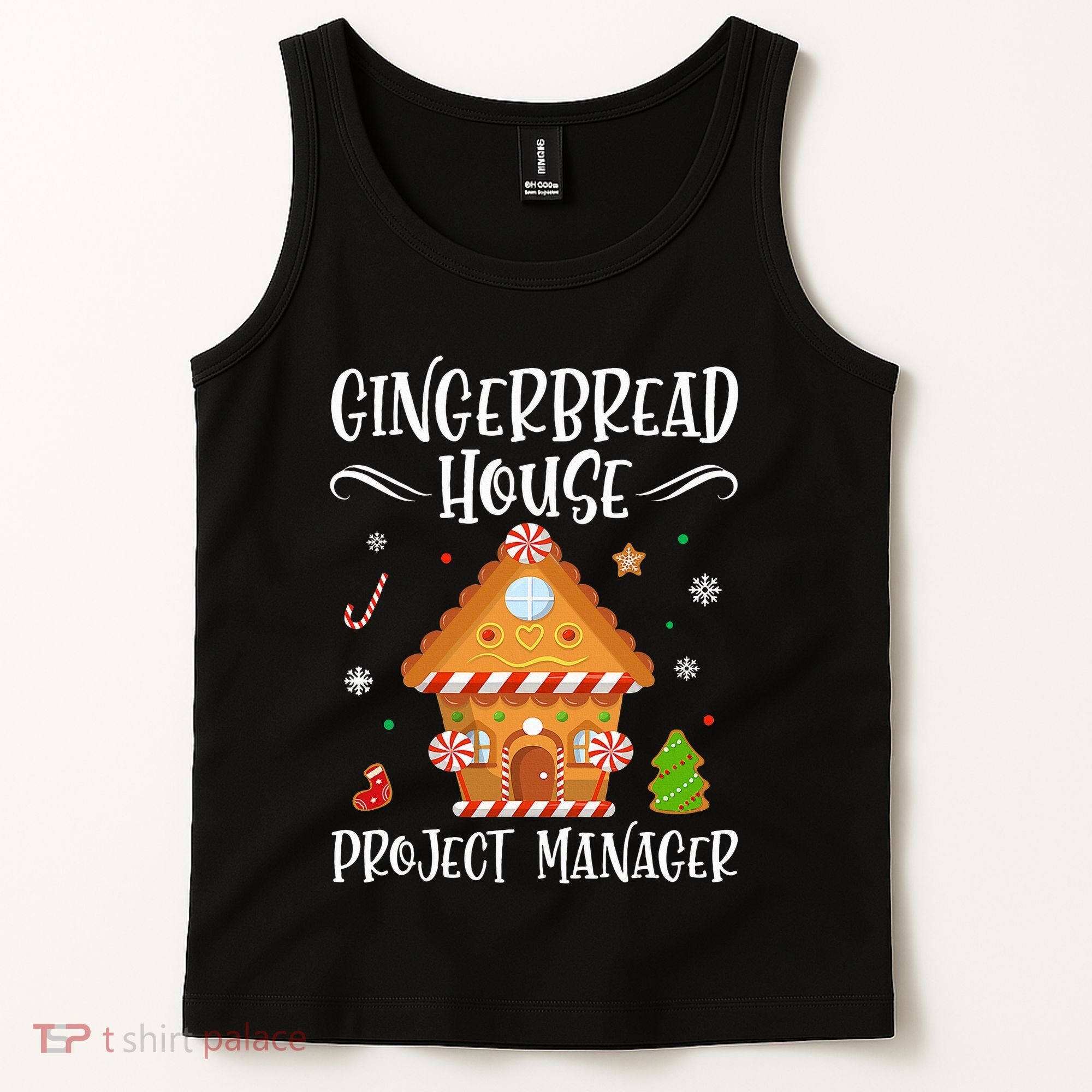 Gingerbread House Project Manager Baking Xmas Pajamas Tank Top