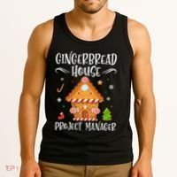 Gingerbread House Project Manager Baking Xmas Pajamas Tank Top thumb 3