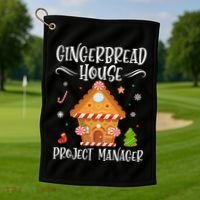 Gingerbread House Project Manager Baking Xmas Pajamas Golf Towel thumb 1