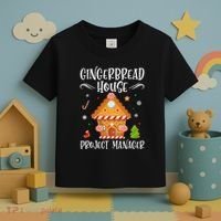 Gingerbread House Project Manager Baking Xmas Pajamas Toddler T-Shirt thumb 3
