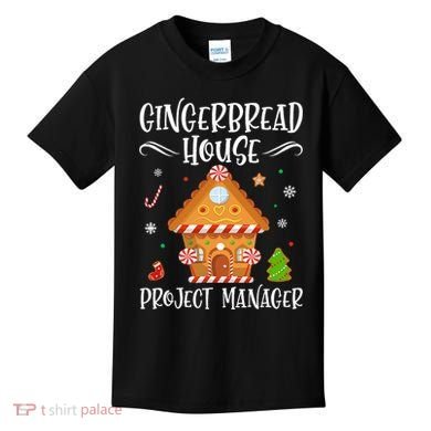 Gingerbread House Project Manager Baking Xmas Pajamas Kids T-Shirt