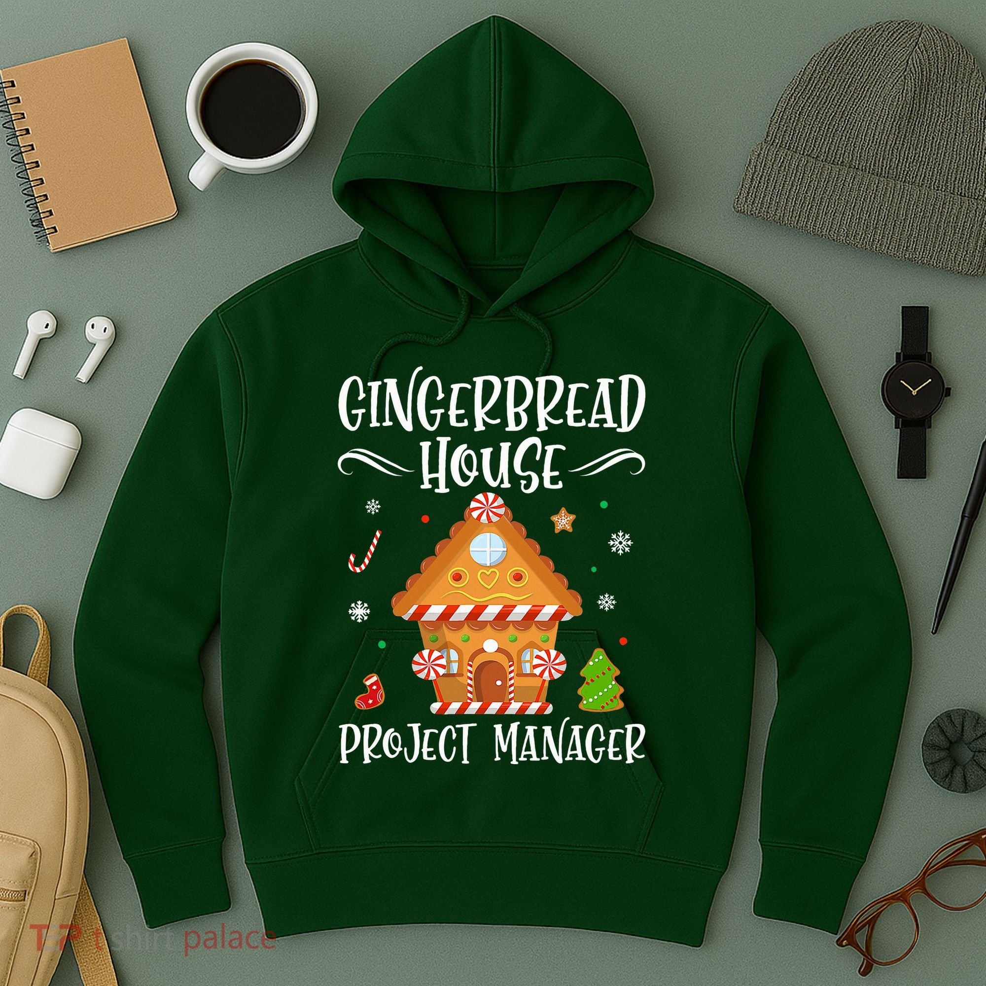 Gingerbread House Project Manager Baking Xmas Pajamas Hoodie