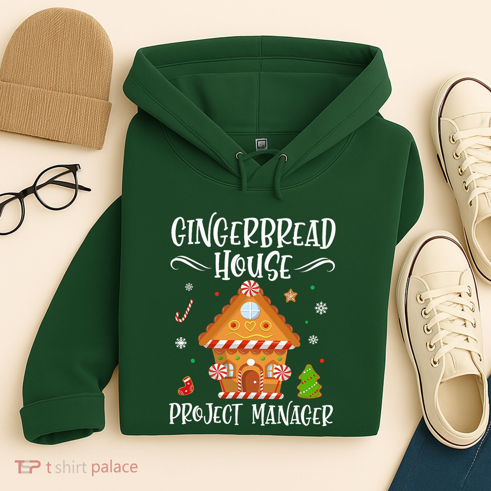 Gingerbread House Project Manager Baking Xmas Pajamas Hoodie