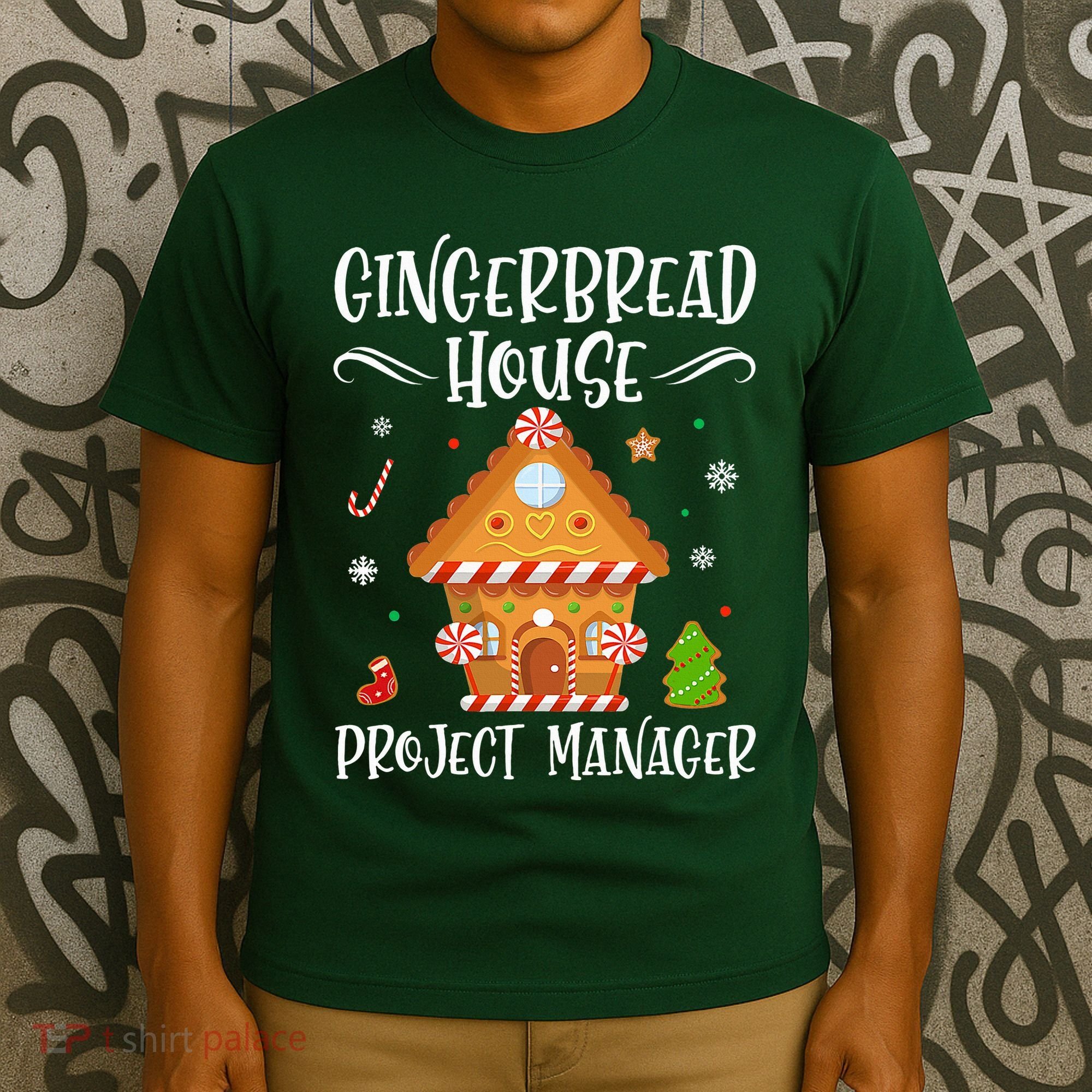 Gingerbread House Project Manager Baking Xmas Pajamas T-Shirt