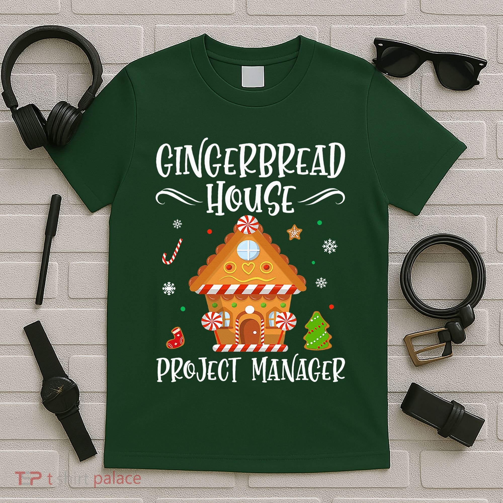 Gingerbread House Project Manager Baking Xmas Pajamas T-Shirt