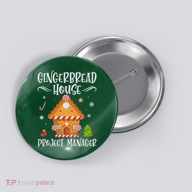 Gingerbread House Project Manager Baking Xmas Pajamas Button