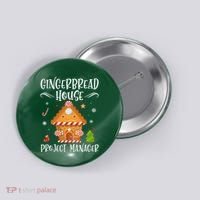 Gingerbread House Project Manager Baking Xmas Pajamas Button thumb 0
