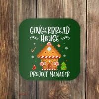 Gingerbread House Project Manager Baking Xmas Pajamas Coaster thumb 0