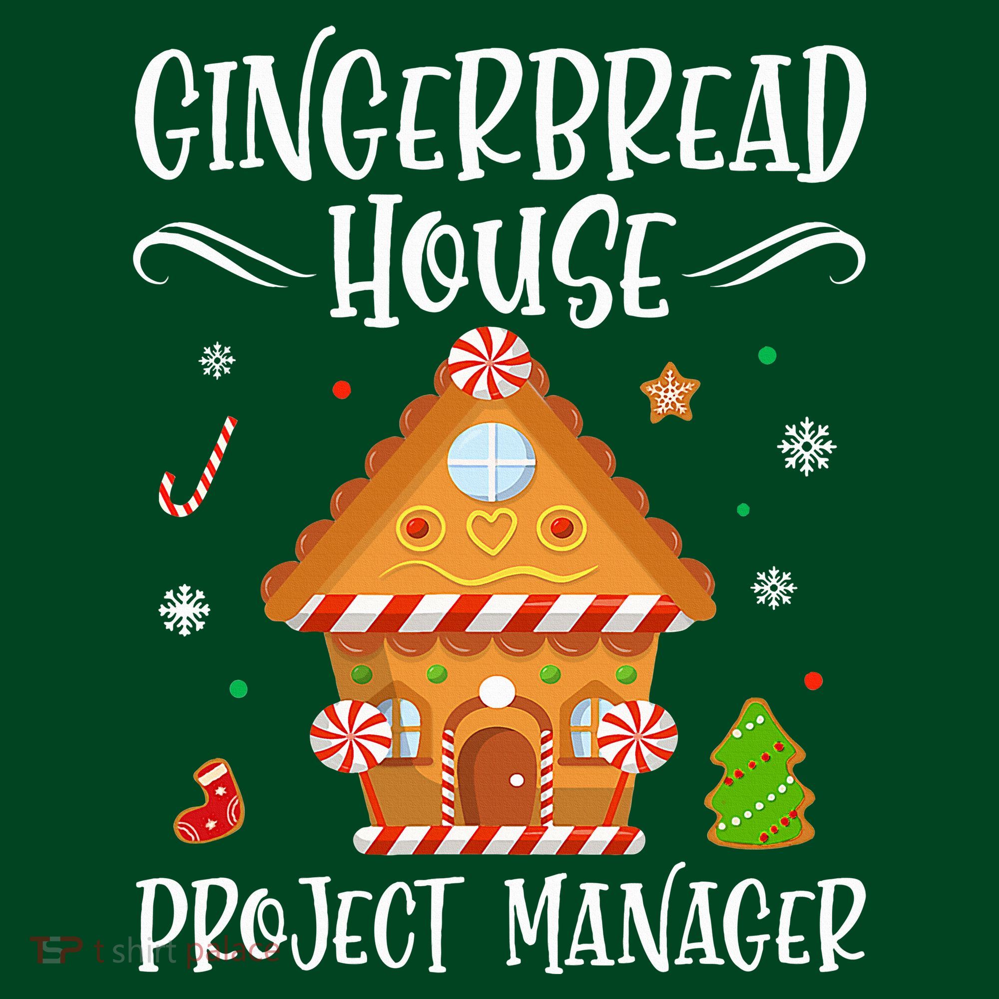 Gingerbread House Project Manager Baking Xmas Pajamas Polo
