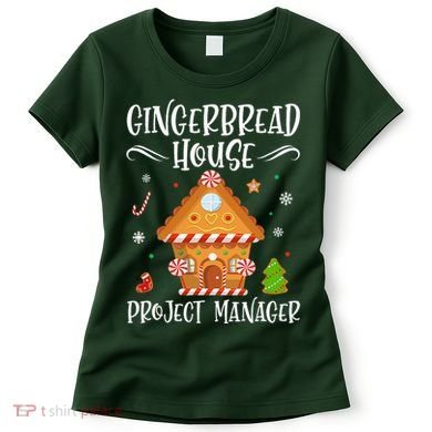 Gingerbread House Project Manager Baking Xmas Pajamas Women's T-Shirt