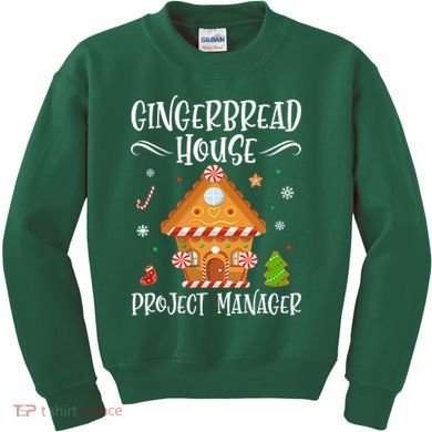 Gingerbread House Project Manager Baking Xmas Pajamas Kids Sweatshirt