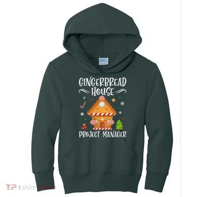 Gingerbread House Project Manager Baking Xmas Pajamas Kids Hoodie