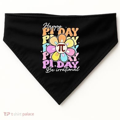 Groovy Happy Pi Day 3.14 Math Teacher Daisy Flower USA-Made Doggie Bandana