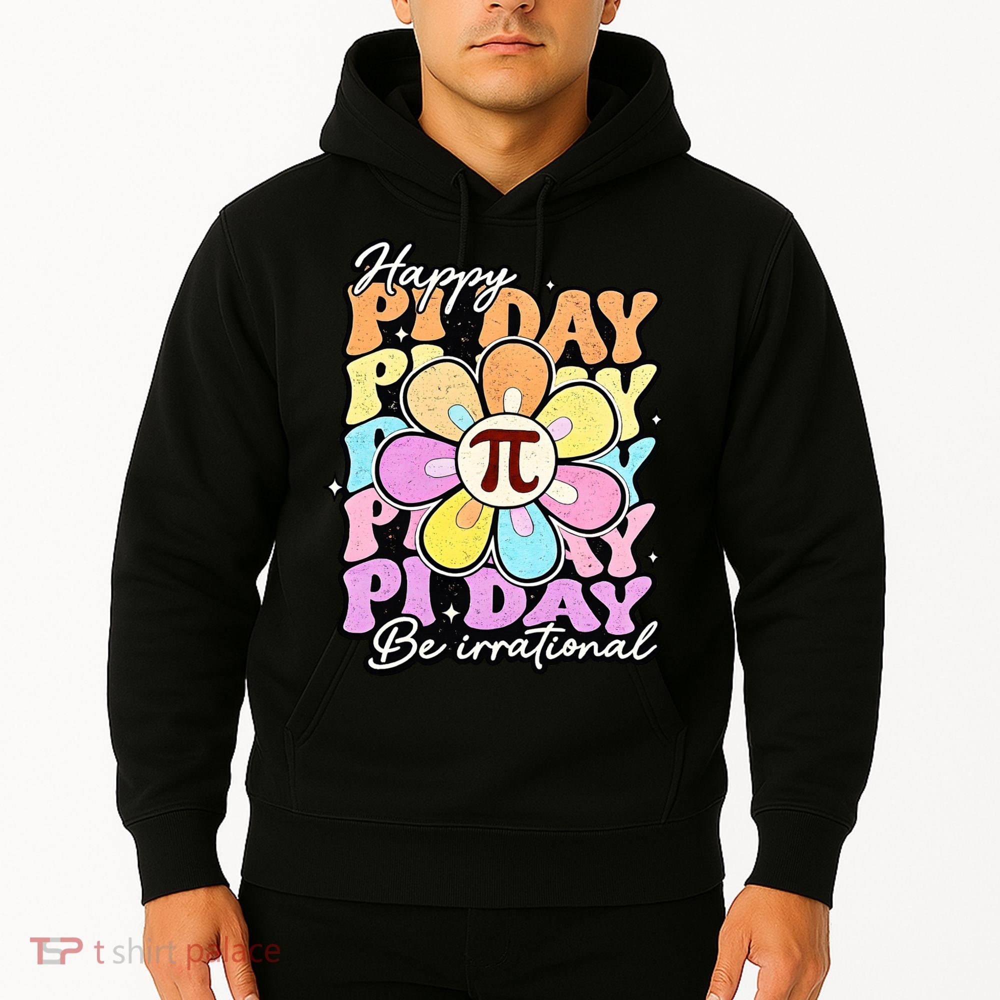 Groovy Happy Pi Day 3.14 Math Teacher Daisy Flower Hoodie