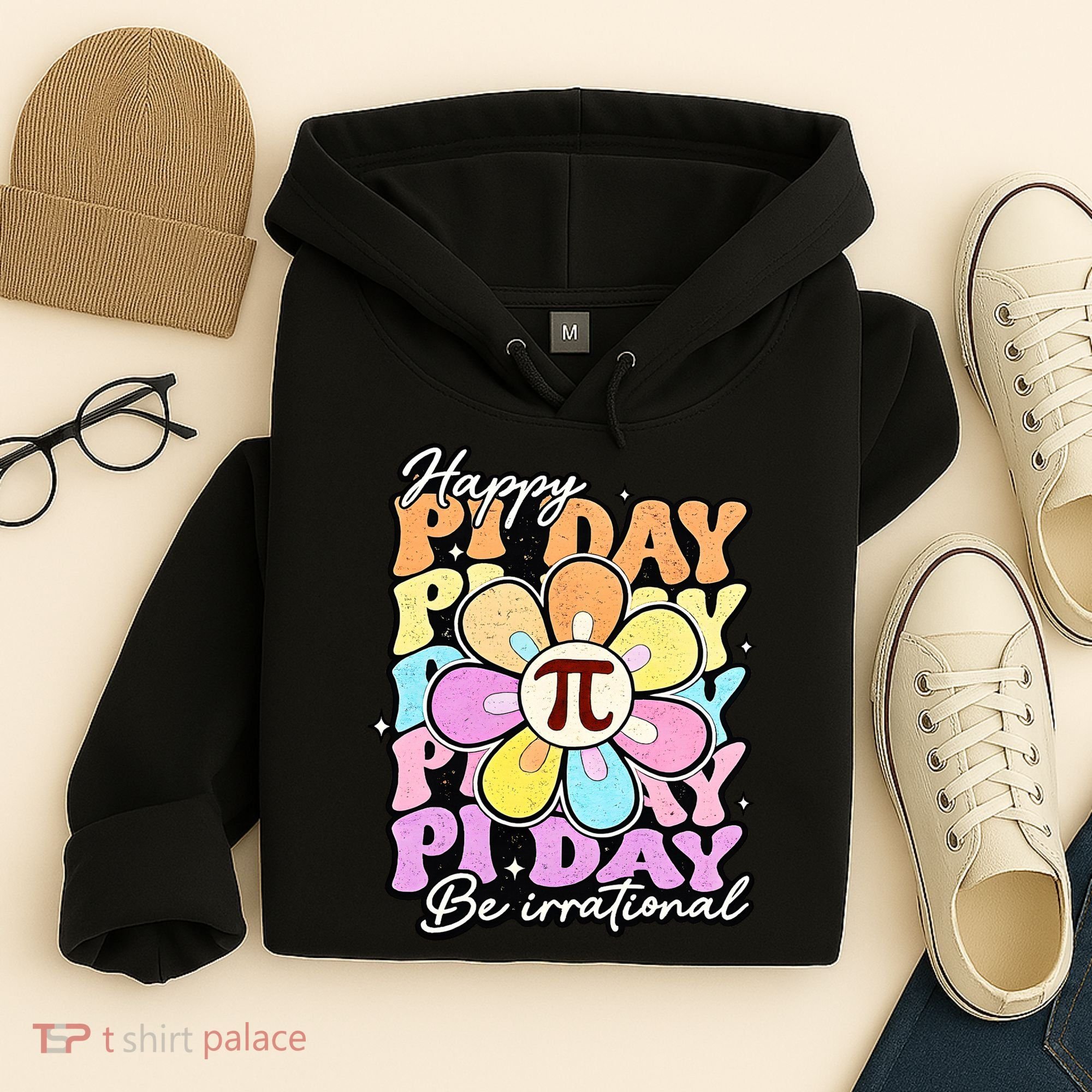 Groovy Happy Pi Day 3.14 Math Teacher Daisy Flower Hoodie