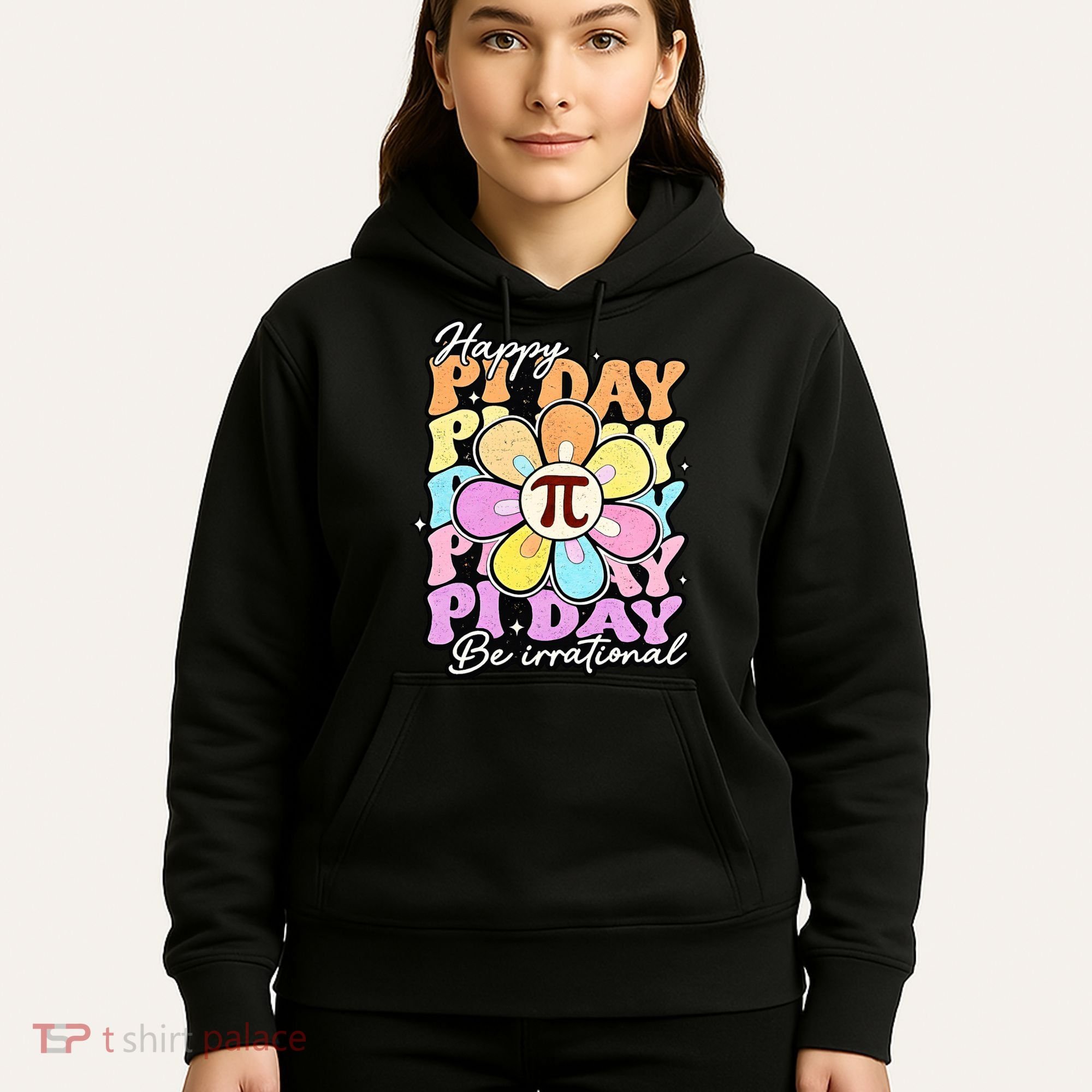 Groovy Happy Pi Day 3.14 Math Teacher Daisy Flower Hoodie