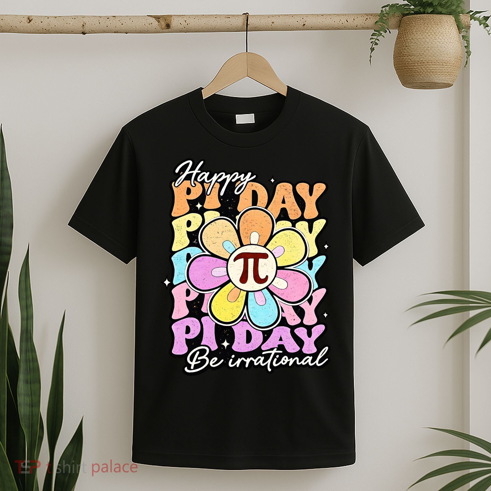 Groovy Happy Pi Day 3.14 Math Teacher Daisy Flower T-Shirt