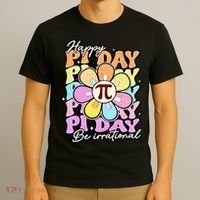 Groovy Happy Pi Day 3.14 Math Teacher Daisy Flower T-Shirt thumb 3