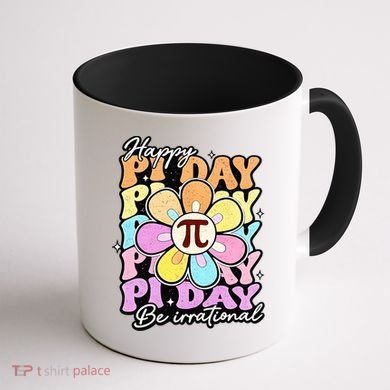 Groovy Happy Pi Day 3.14 Math Teacher Daisy Flower Coffee Mug back