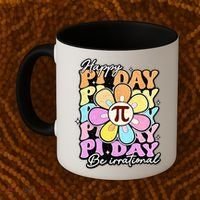 Groovy Happy Pi Day 3.14 Math Teacher Daisy Flower Coffee Mug thumb 2