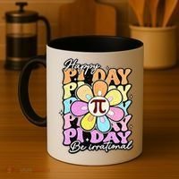 Groovy Happy Pi Day 3.14 Math Teacher Daisy Flower Coffee Mug thumb 4