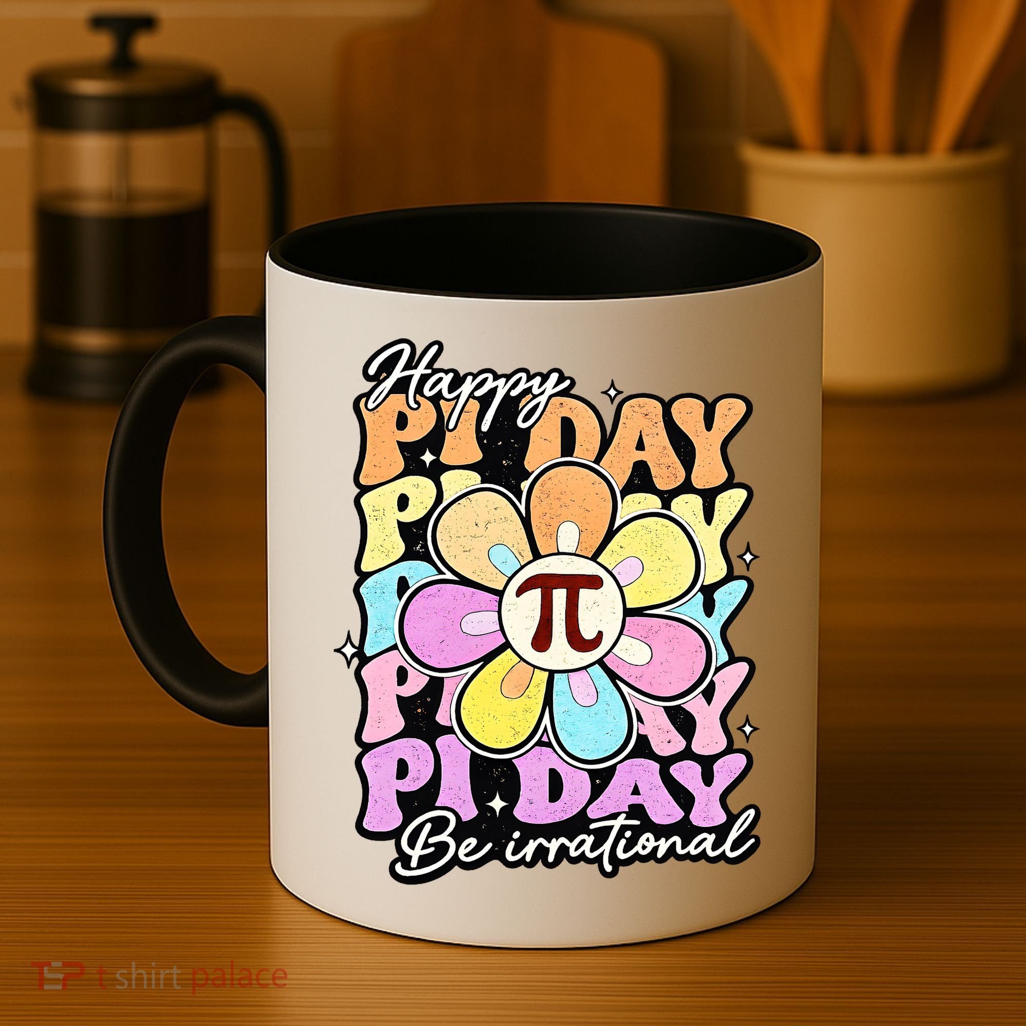 Groovy Happy Pi Day 3.14 Math Teacher Daisy Flower Coffee Mug