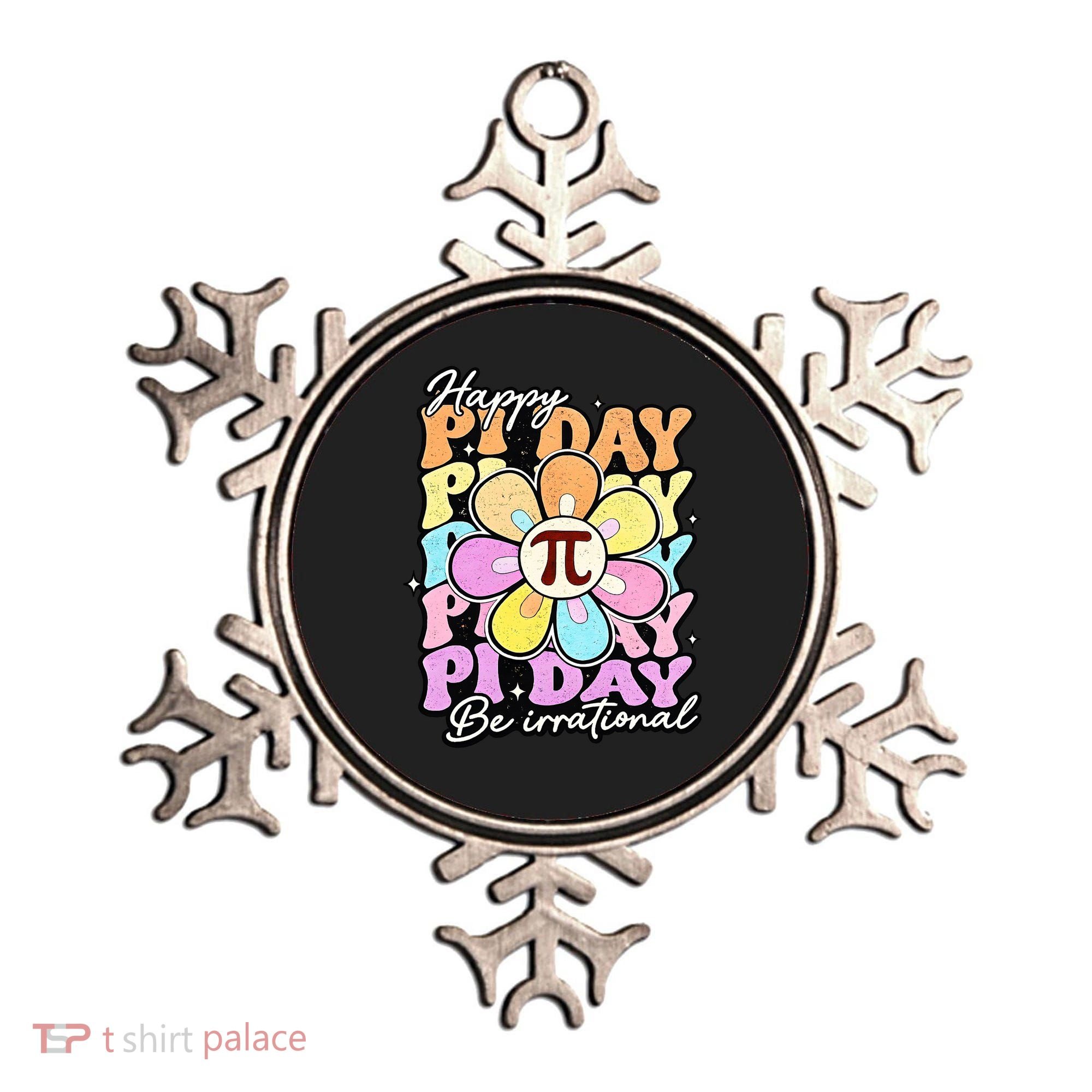 Groovy Happy Pi Day 3.14 Math Teacher Daisy Flower Ornament