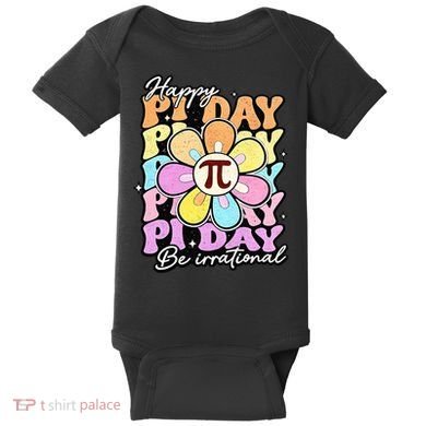 Groovy Happy Pi Day 3.14 Math Teacher Daisy Flower Baby Bodysuit