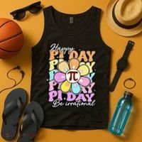Groovy Happy Pi Day 3.14 Math Teacher Daisy Flower Tank Top thumb 4
