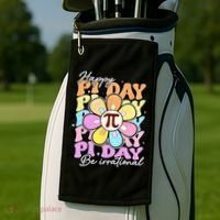 Groovy Happy Pi Day 3.14 Math Teacher Daisy Flower Golf Towel thumb 2