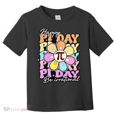 Groovy Happy Pi Day 3.14 Math Teacher Daisy Flower Toddler T-Shirt