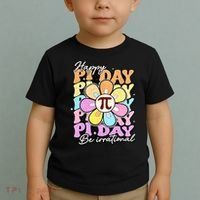 Groovy Happy Pi Day 3.14 Math Teacher Daisy Flower Toddler T-Shirt thumb 2