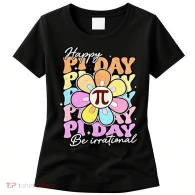 Groovy Happy Pi Day 3.14 Math Teacher Daisy Flower Women's T-Shirt