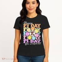 Groovy Happy Pi Day 3.14 Math Teacher Daisy Flower Women's T-Shirt thumb 4