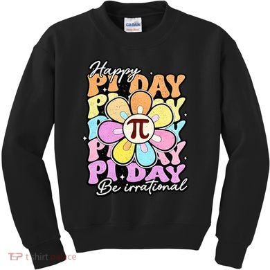 Groovy Happy Pi Day 3.14 Math Teacher Daisy Flower Kids Sweatshirt