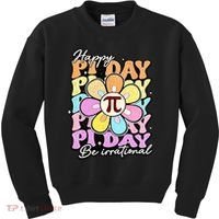 Groovy Happy Pi Day 3.14 Math Teacher Daisy Flower Kids Sweatshirt thumb 0