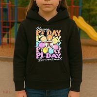 Groovy Happy Pi Day 3.14 Math Teacher Daisy Flower Kids Hoodie thumb 3