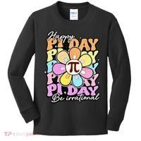 Groovy Happy Pi Day 3.14 Math Teacher Daisy Flower Kids Long Sleeve Shirt thumb 0