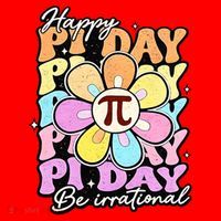Groovy Happy Pi Day 3.14 Math Teacher Daisy Flower Santa Hat thumb 1