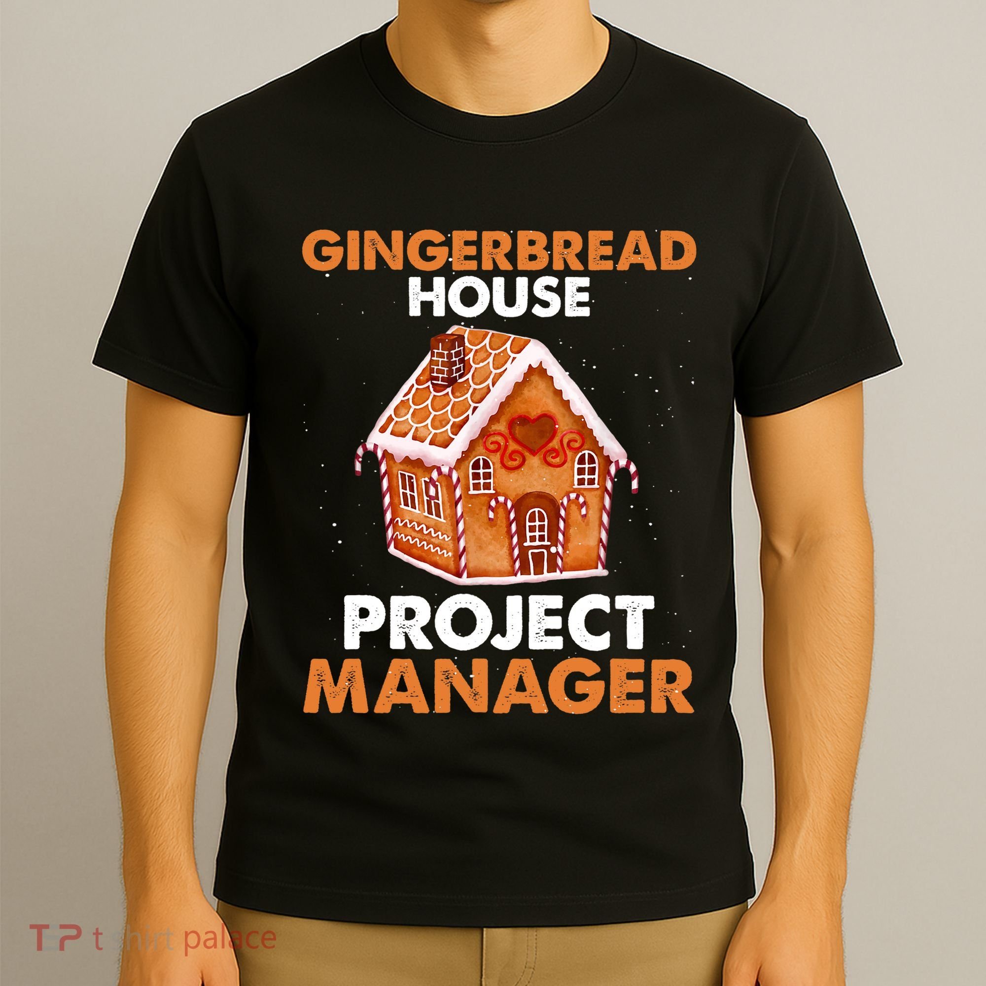 Gingerbread House Project Manager Baking Xmas Funny T-Shirt