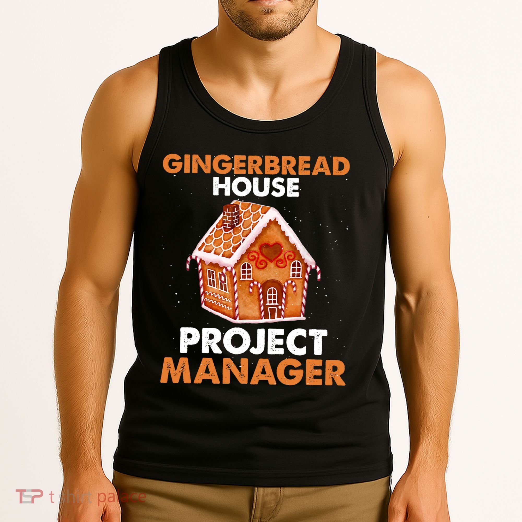 Gingerbread House Project Manager Baking Xmas Funny Tank Top