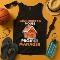 Gingerbread House Project Manager Baking Xmas Funny Tank Top thumb 4